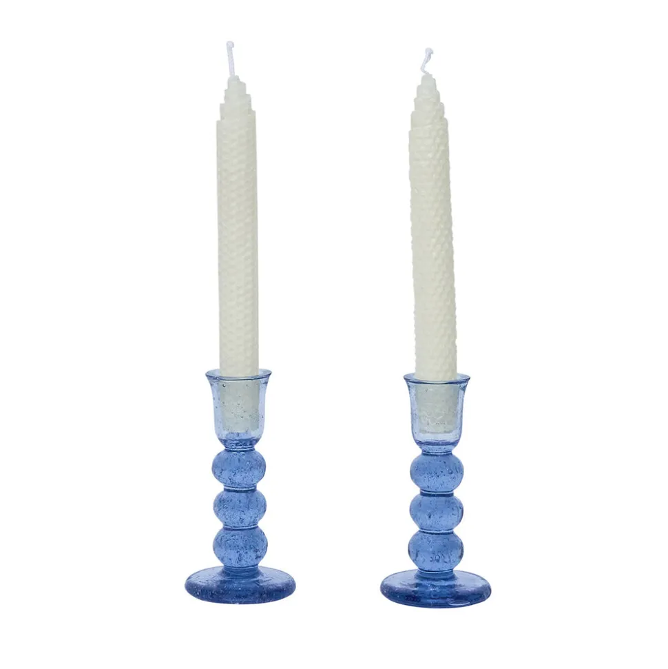 Provence 5" Candlestick, Set of 2 in Chambray
