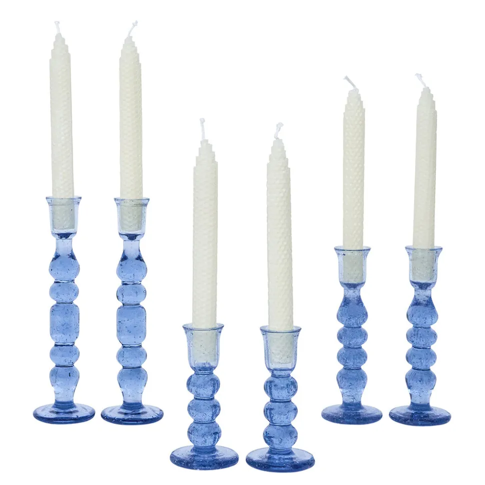 Provence 5" Candlestick, Set of 2 in Chambray