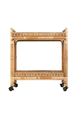 Provence Rattan Whitewash Bar Cart
