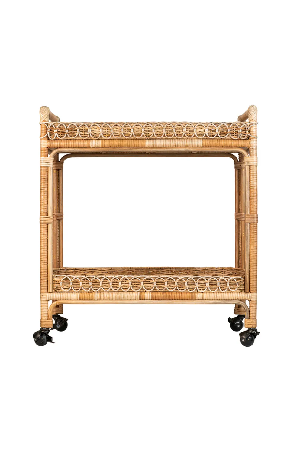 Provence Rattan Whitewash Bar Cart