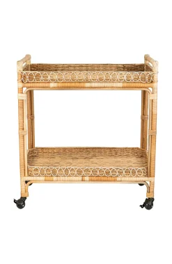 Provence Rattan Whitewash Bar Cart
