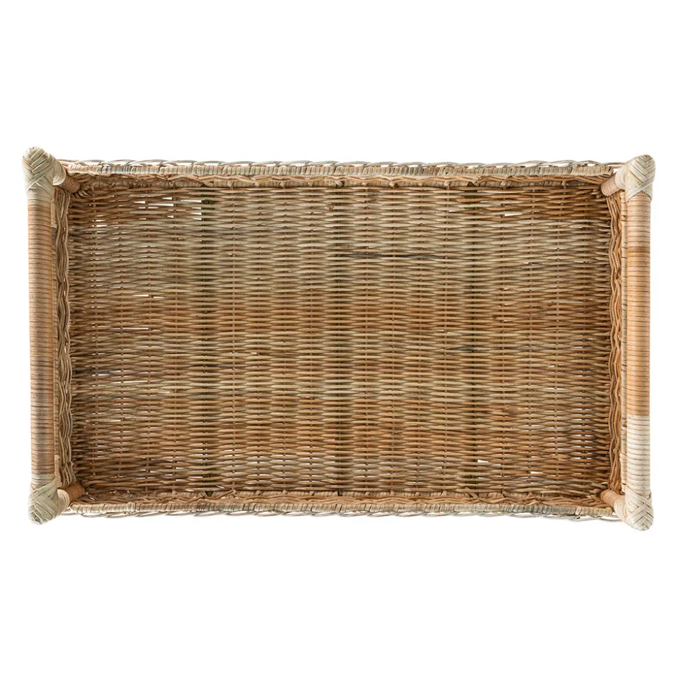 Provence Rattan Whitewash Bar Cart