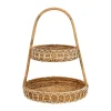 Provence Rattan Whitewash Two Tiered Server