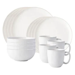 Puro Coupe 16-Piece Place Setting in Whitewash