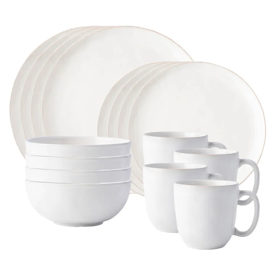 Puro Coupe 16-Piece Place Setting in Whitewash