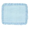Quilted Ruffle Placemats in Blue Stripe, Set of 4