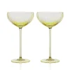 Quinn Citrine Coupe Glasses, Set of 2
