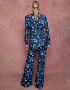 Quinn Denim Twill Jacket in Floral Navy