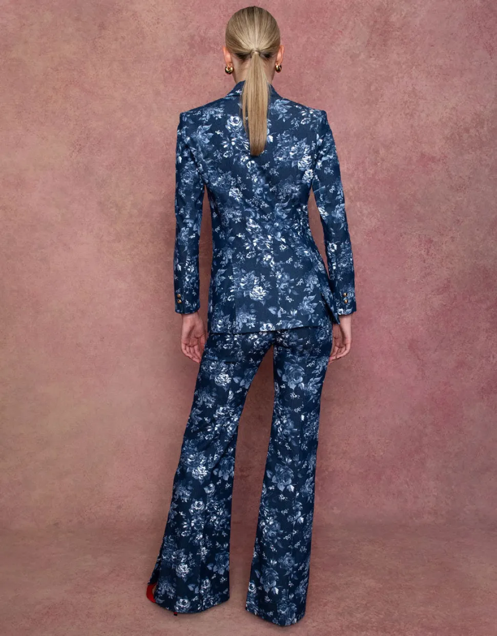 Quinn Denim Twill Jacket in Floral Navy