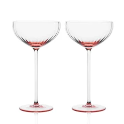 Quinn Optic Rose Coupe Glasses, Set of 2