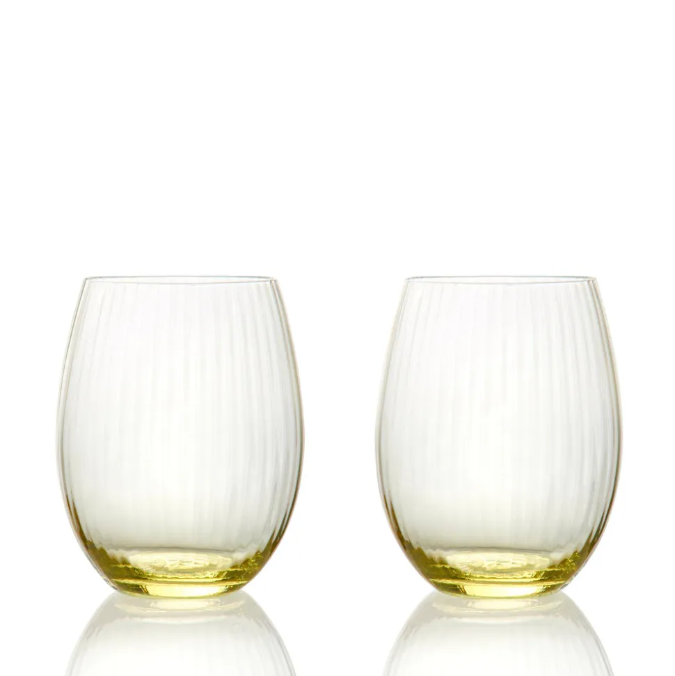 Quinn Optic Tumblers Citrine, Set of 2