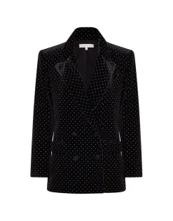 Quinn Velvet Jacket in Crystal Black