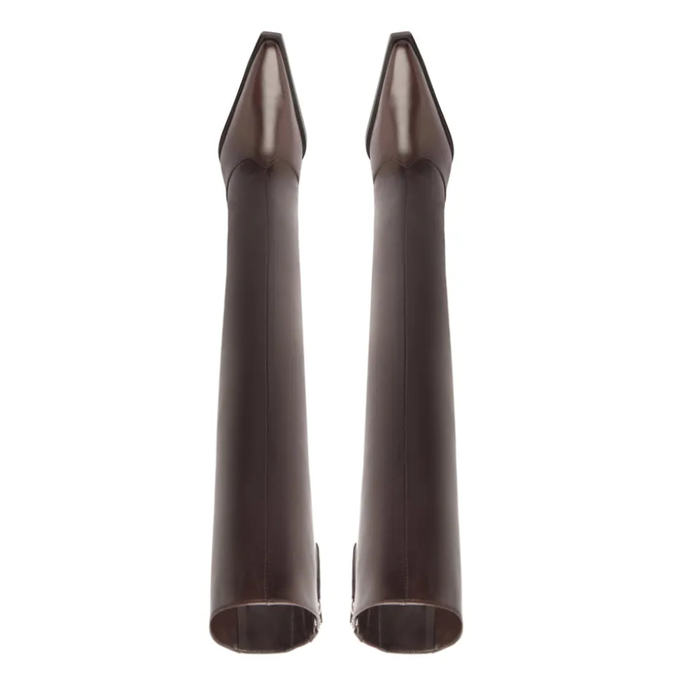 Raffaela Up Leather Boot in Dark Chocolate