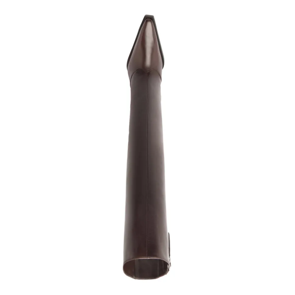 Raffaela Up Leather Boot in Dark Chocolate