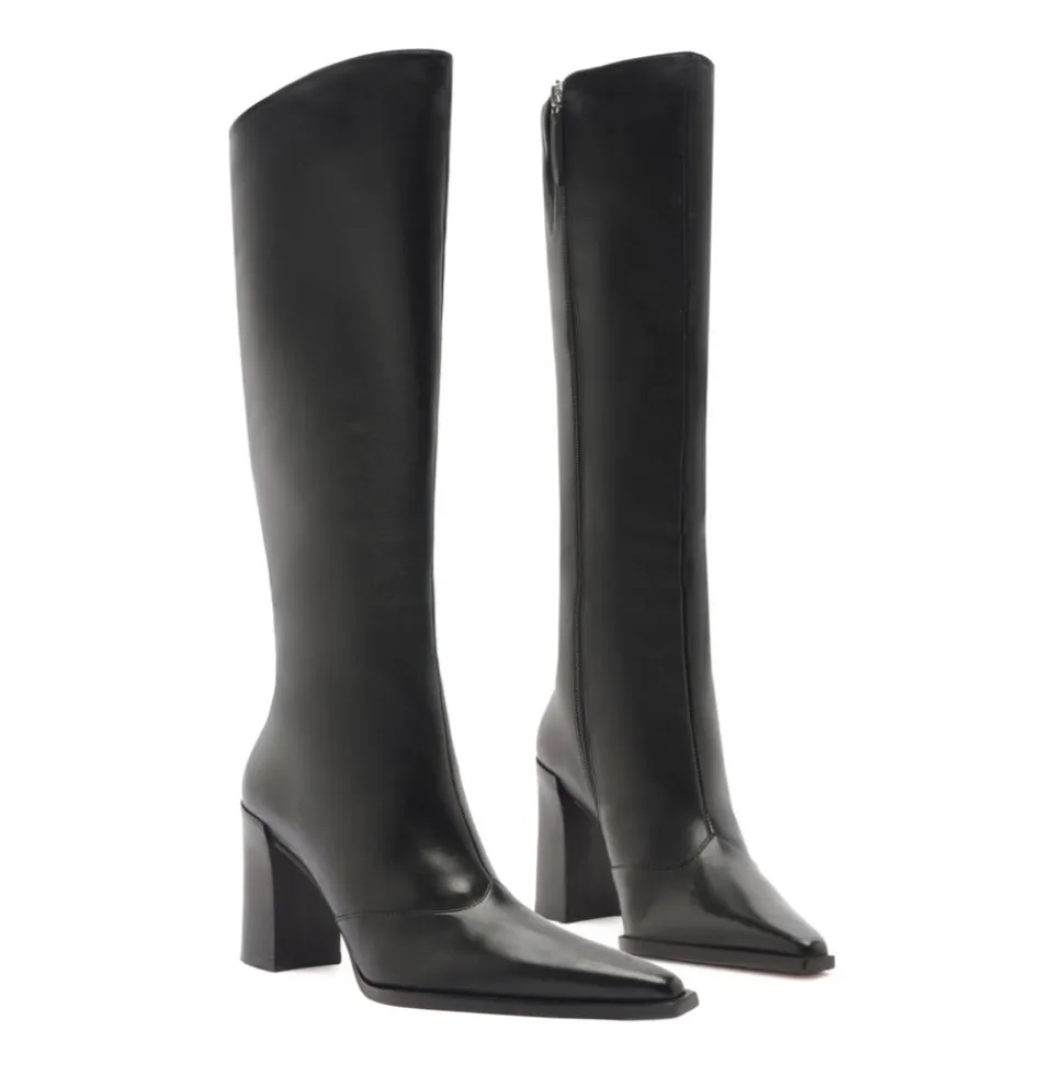 Raffaela Up Leather Boot in Black