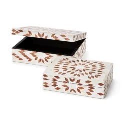 Raffles Hinged Covered Box, Set of 2