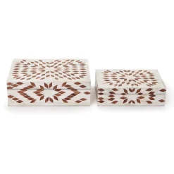 Raffles Hinged Covered Box, Set of 2