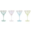 Rainbow Martini Glasses, Set of 4