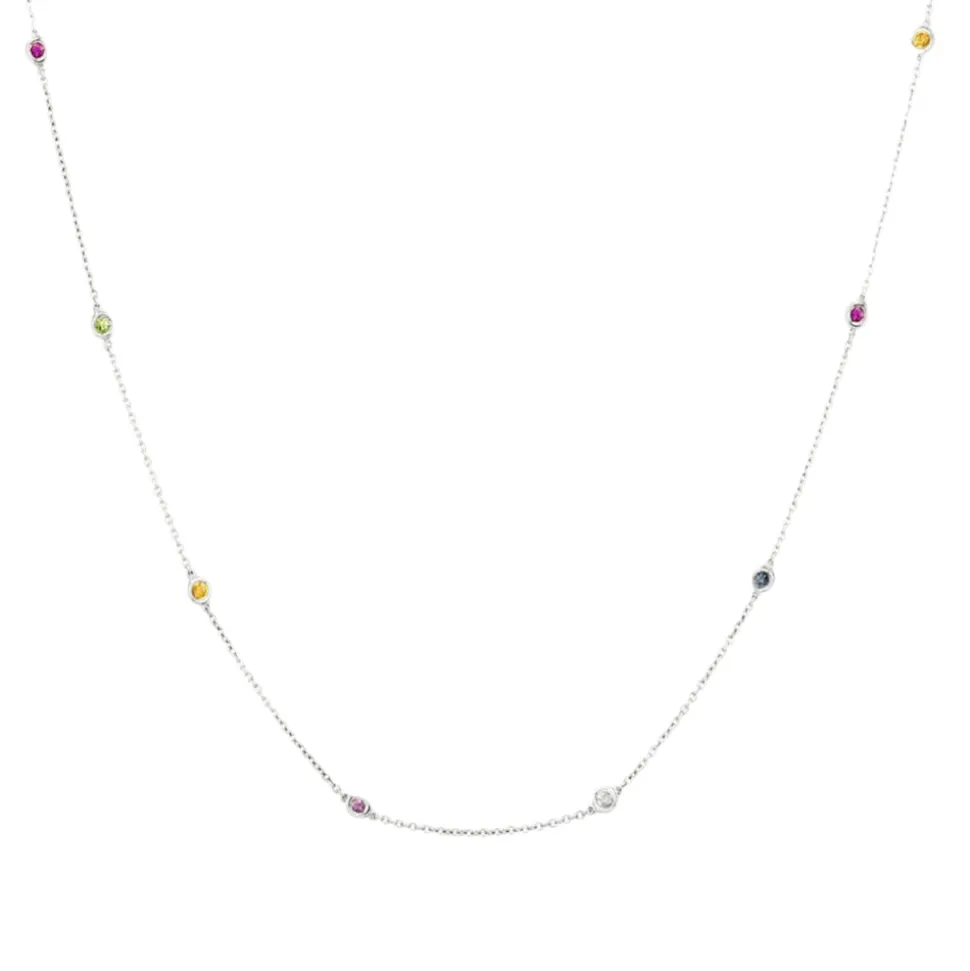 Rainbow Sapphire Skittle Necklace