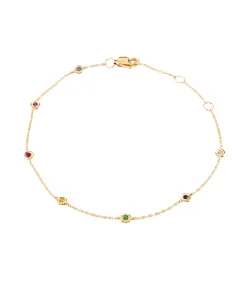 Rainbow Sapphire Skittle Bracelet