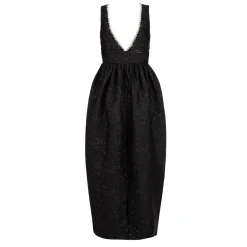 Rainey Dress in Black Floral Brocade