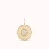 Raised Gold Mini Diamond Halo Porte Bonheur Charm