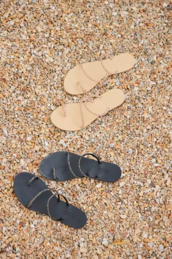 Raissa Vegetable Tanned Leather Sandal in Rose Gold Cystal