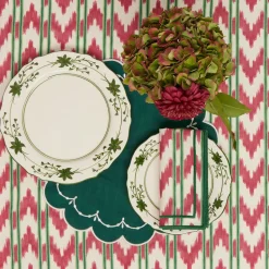 Raspberry Red Ikat Tablecloth