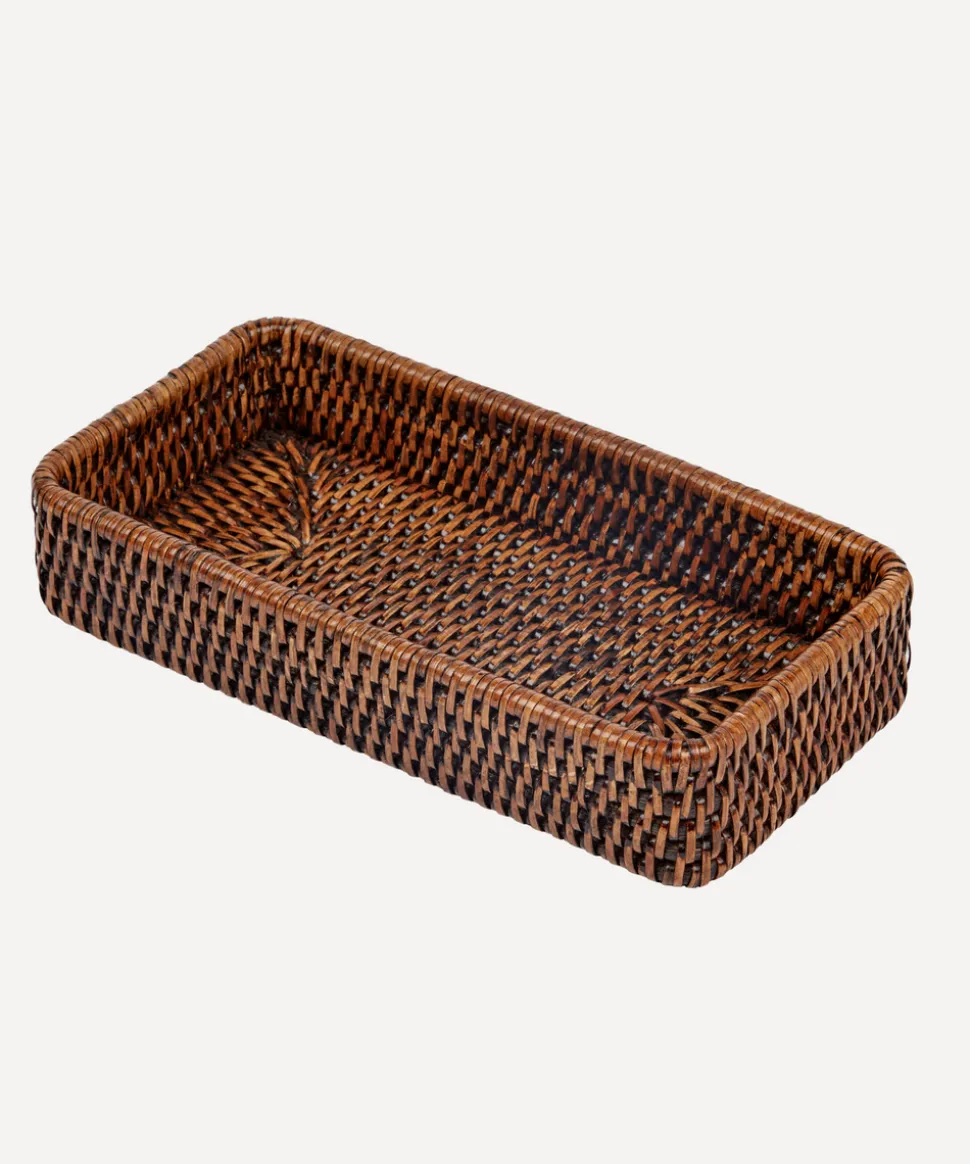 Rattan Vanity Tray in Brown