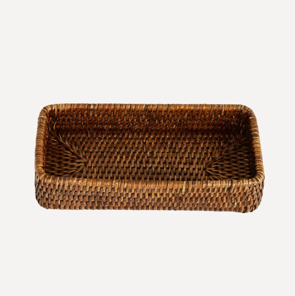 Rattan Vanity Tray in Brown