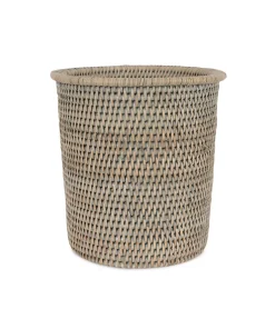 Rattan Waste Paper Bin in Taupe