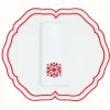 Red Snowflake Napkin and Nilufer Placemat, Set of 2