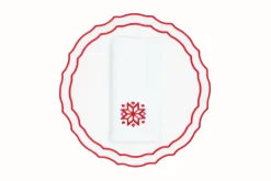 Red Snowflake Napkin and Vidro Placemat, Set of 2