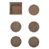 Reed Coaster in Brown, Set of 6 in a Caddy