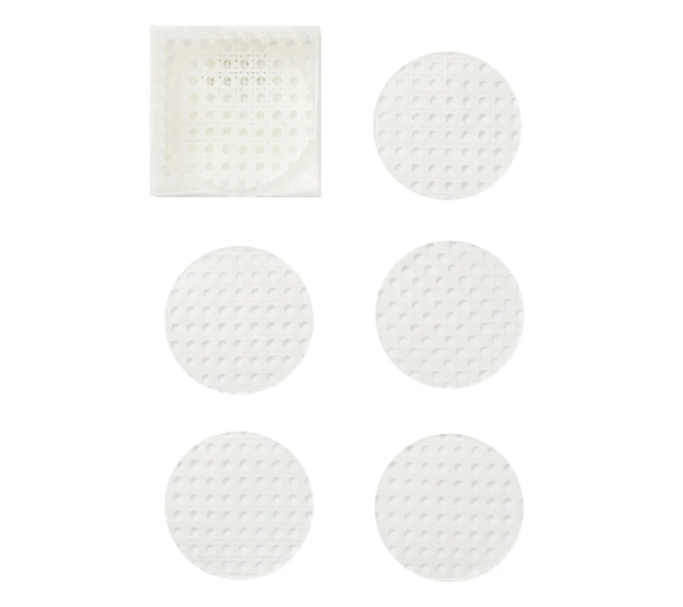 Reed Coasters in White, Set of 6 in a Caddy
