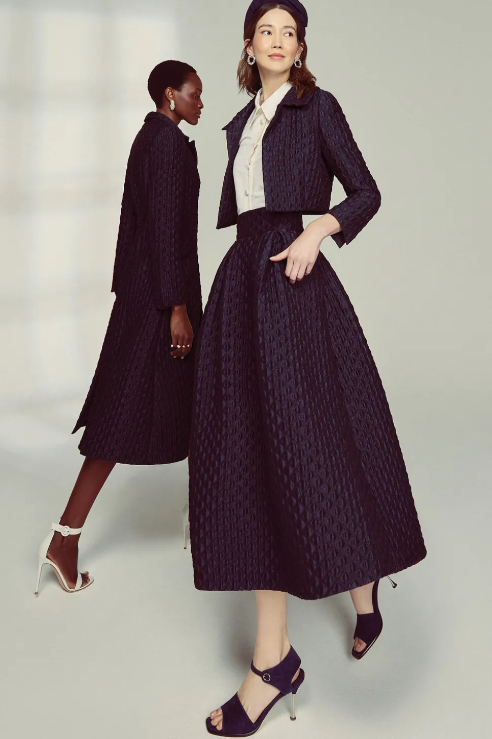 Remy Cropped Jacket Diamond Cloqué