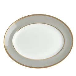 Renaissance Grey Oval Platter, 13.75"