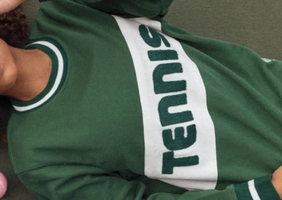 Retro Block Tennis Sweatshirt in Green