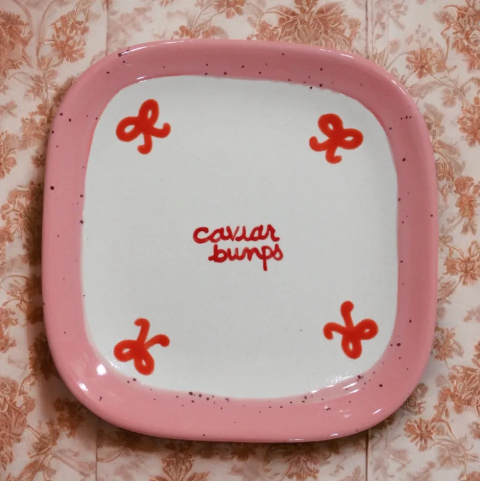 Retro “Caviar Bumps” Tiny Plates, Set of 4