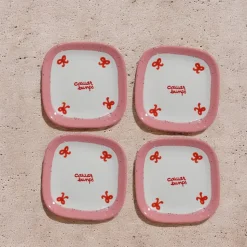 Retro “Caviar Bumps” Tiny Plates, Set of 4