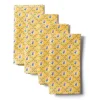 Retro Rose Napkins in Yellow, Set of 4