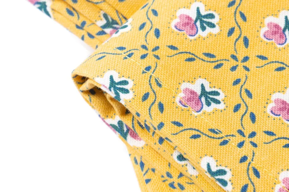 Retro Rose Napkins in Yellow, Set of 4