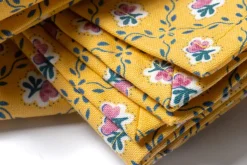 Retro Rose Napkins in Yellow, Set of 4