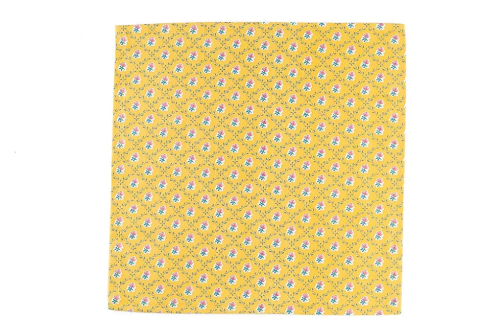Retro Rose Napkins in Yellow, Set of 4