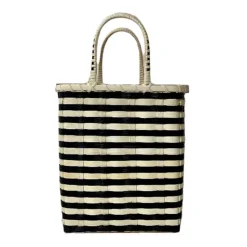 Retro-Travel Bucket in Black & Natural