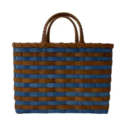 Retro-Travel Tote in Blue & Brown