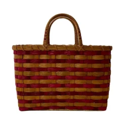Retro-Travel Tote in Burgundy & Brown