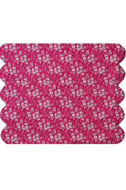 Reversible Cloud Placemat Made With Liberty Fabric in Betsy Candy Floss & Capel Fuchsia Pink