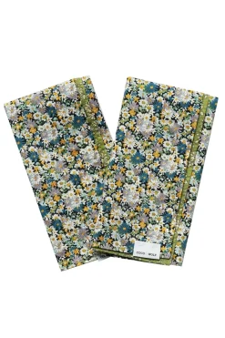Reversible Stitch Napkin Set Made With Liberty Fabric in Libby & Capel Pistachio