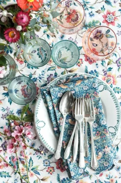 Reversible Stitch Napkin Set Made With Liberty Fabric in Strawberry Thief & Capel